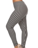 Brushed Soft Black and White Houndstooth Leggings 3X-5X