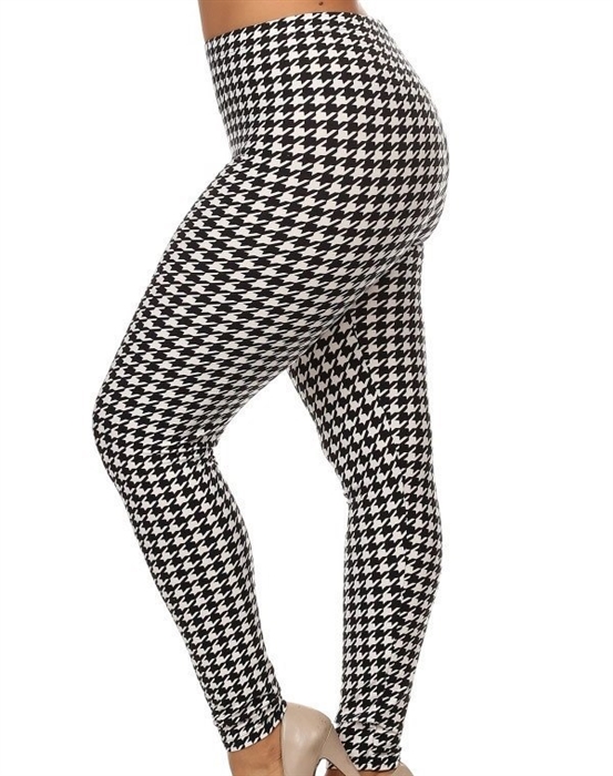  Leggings for Women Houndstooth Print High Waist Leggings  Leggings for Women (Color : Black and White, Size : Medium) : Clothing,  Shoes & Jewelry
