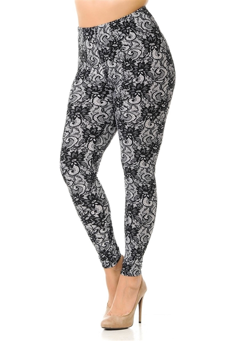 Lace pattern outlet leggings