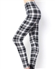 Brushed Soft Black and White Plaid Leggings 3X-5X