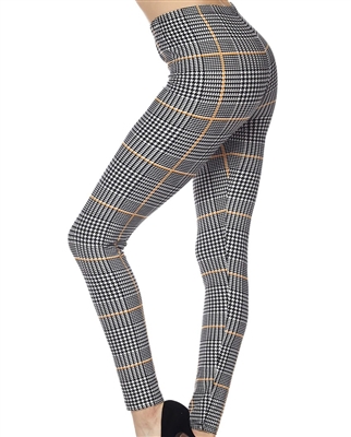 Brushed Soft Houndstooth Leggings 3X-5X