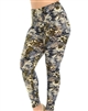 Brushed Soft Earthen Watercolour Floral Leggings 3X-5X