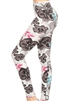 Morning Fresh Floral Soft Leggings Soft Blue 3X-5X