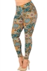 Zen Orange and Turquoise Soft Leggings - L/XL