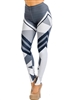 Contour Angles Graphic Double Brushed Leggings White - S/M