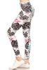 Morning Fresh Floral Soft Leggings Soft Blue S/M