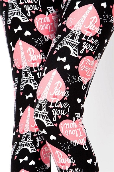 Brushed Soft Paris I Love You Leggings L/XL