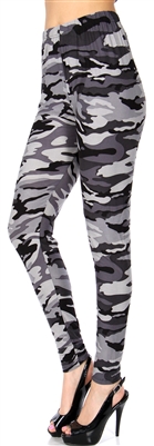 Brushed Soft Camouflage Grey Leggings L/XL