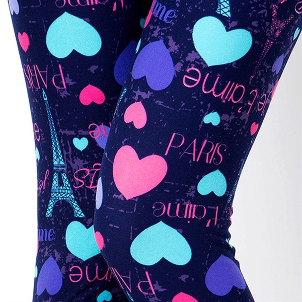 Brushed Soft Paris Eiffel Tower Leggings L/XL