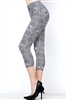 Brushed Soft Houndstooth Floral Soft Capri Leggings L/XL