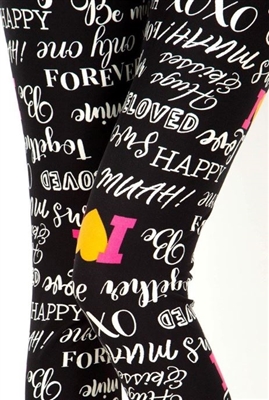 Brushed Soft I Love You XOXO Leggings L/XL