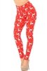 Brushed Soft Red Reindeer Leggings L/XL