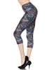 Brushed Soft Purple Mandela Print Capri Leggings S/M