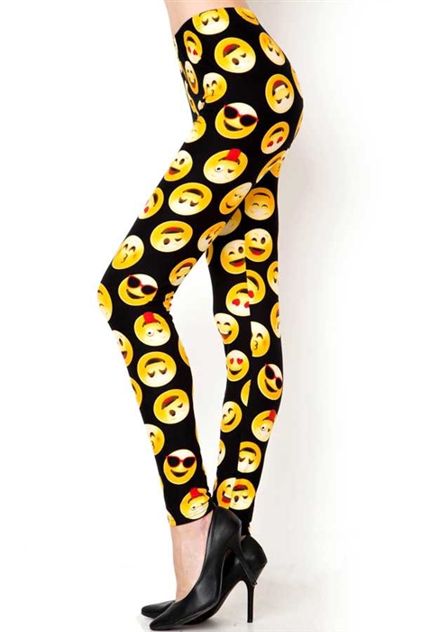 Cheeky Emoji Faces Leggings by Miss Tiina