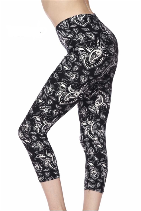 Buy LIFE Black Womens Cotton Lycra Solid Capri Tights | Shoppers Stop