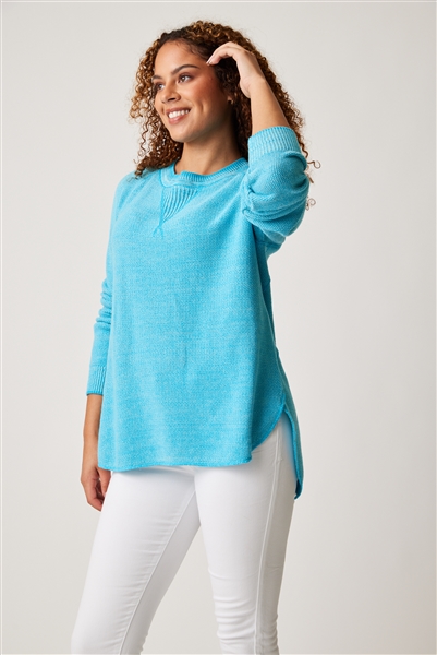 Cotton Country Skylar Pullover Capri Blue Sparkle