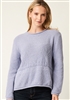 Cotton Country Linden Textured Scene Sweater Blue Iris