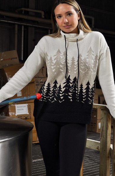 Cotton Canadiana Thalia Pullover Sweater Black Ivory