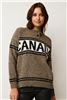 Cotton Canada Henley Sweater Black Pepper Tweed