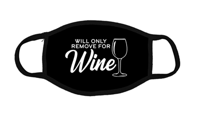 Face Mask Unisex Black Cotton Will Remove For Wine