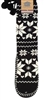 Moccasin Lounge Slipper Socks Black White