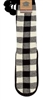 Moccasin Lounge Slipper Socks Black White Plaid