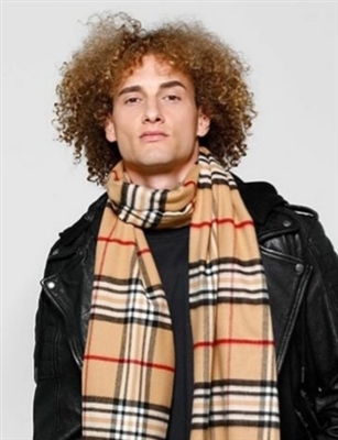 Scarf Cashmink Oversized Plaid Camel