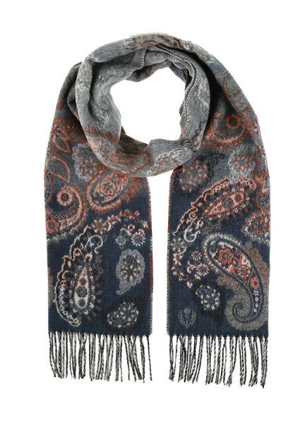 Scarf Cashmink Oversized Ombre Paisley Denim