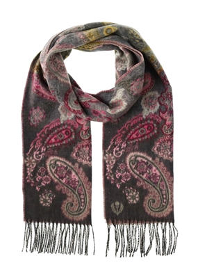 Scarf Cashmink Oversized Ombre Paisley Grey