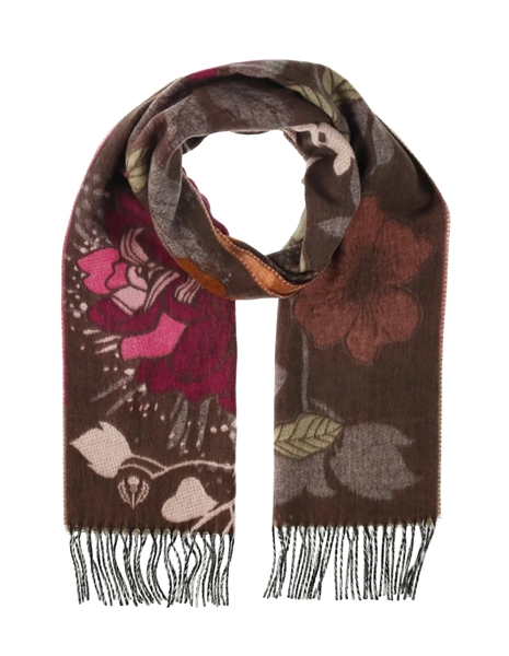 Scarf Cashmink Oversized Autumn Floral Pepper