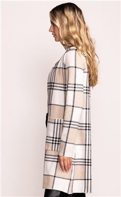 Harmon Plaid Blush Cardigan Sweater