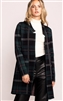 Harmon Plaid Green Black Cardigan Sweater