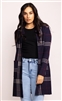 Harmon Plaid Navy Cardigan Sweater